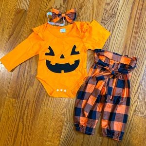 Baby Girl Pumpkin Outfit -NWOT